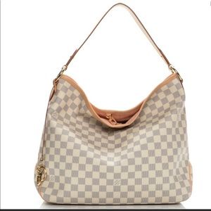 💎💎Auth.Louis Vuitton Delightful MM Dameir Azur💎